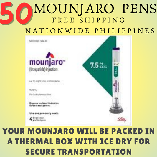 Mounjaro Tirzepatide 7.5 mg 50 Pens, Choice of 2.5 mg, 5 mg, 7.5 mg, 10 mg, 12.5 mg, 15 mg, Ship from Philippines